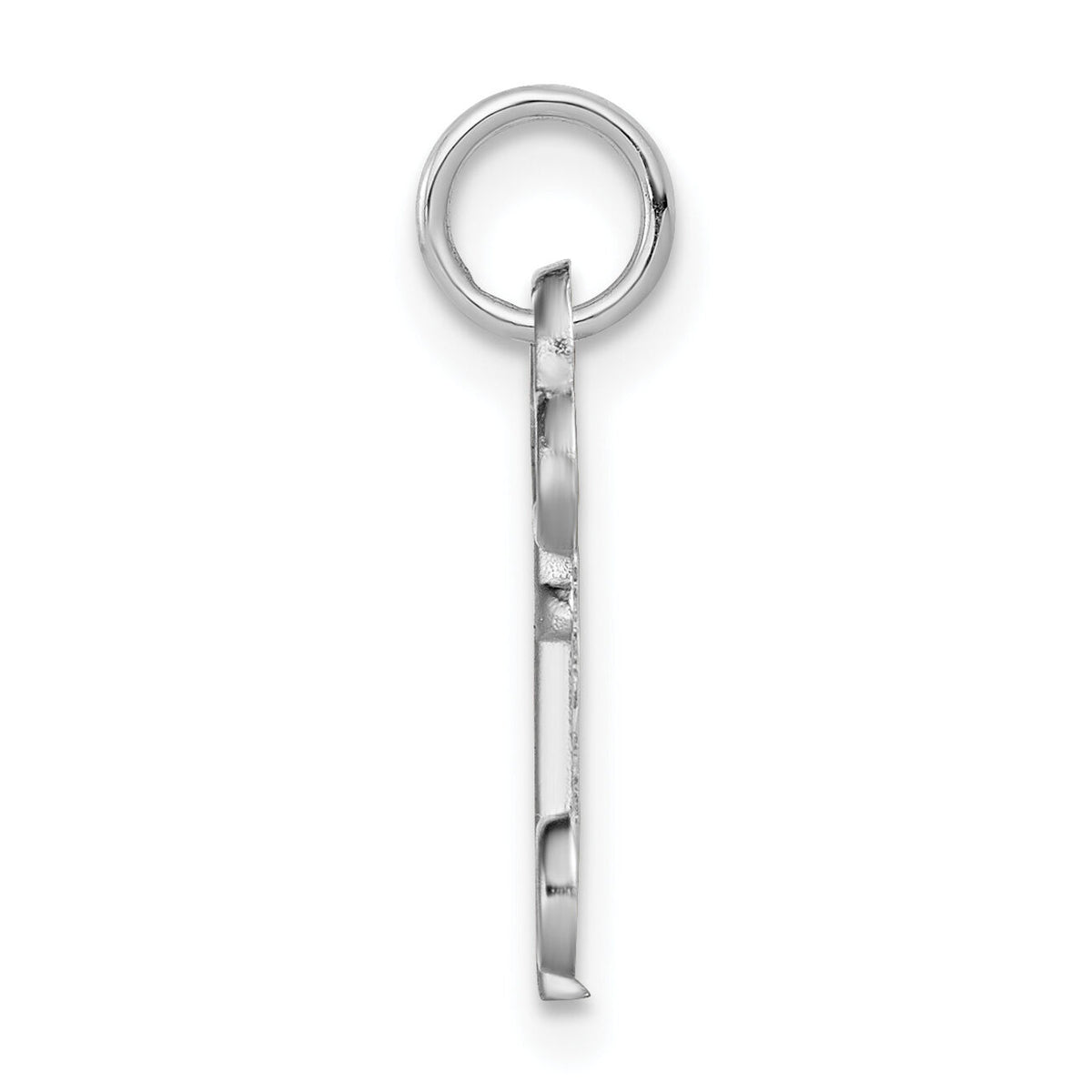 14K White Gold Key Letter O Initial Charm-K3434O