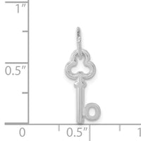 14K White Gold Key Letter O Initial Charm-K3434O