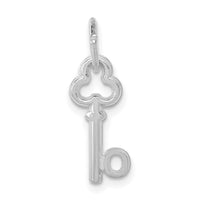 14K White Gold Key Letter O Initial Charm-K3434O