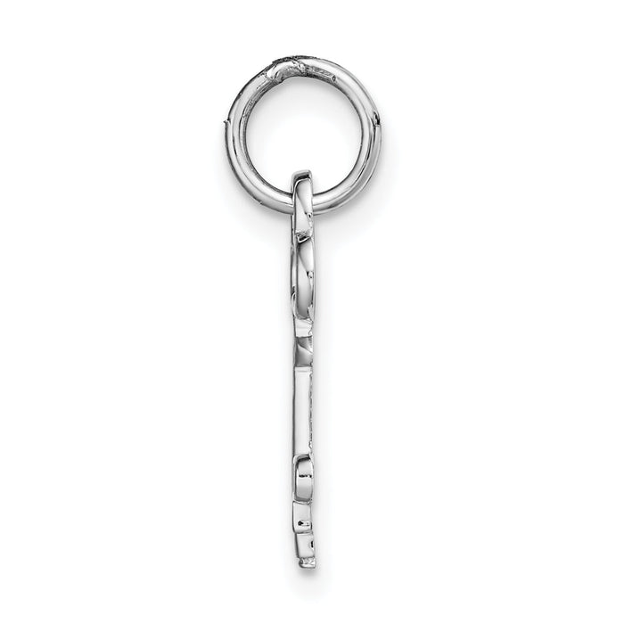 14K White Gold Key Letter P Initial Charm-K3434P