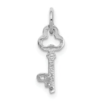 14K White Gold Key Letter P Initial Charm-K3434P