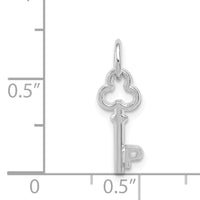 14K White Gold Key Letter P Initial Charm-K3434P