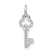 14K White Gold Key Letter P Initial Charm-K3434P