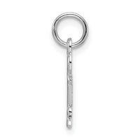 14K White Gold Key Letter R Initial Charm-K3434R