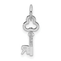 14K White Gold Key Letter R Initial Charm-K3434R