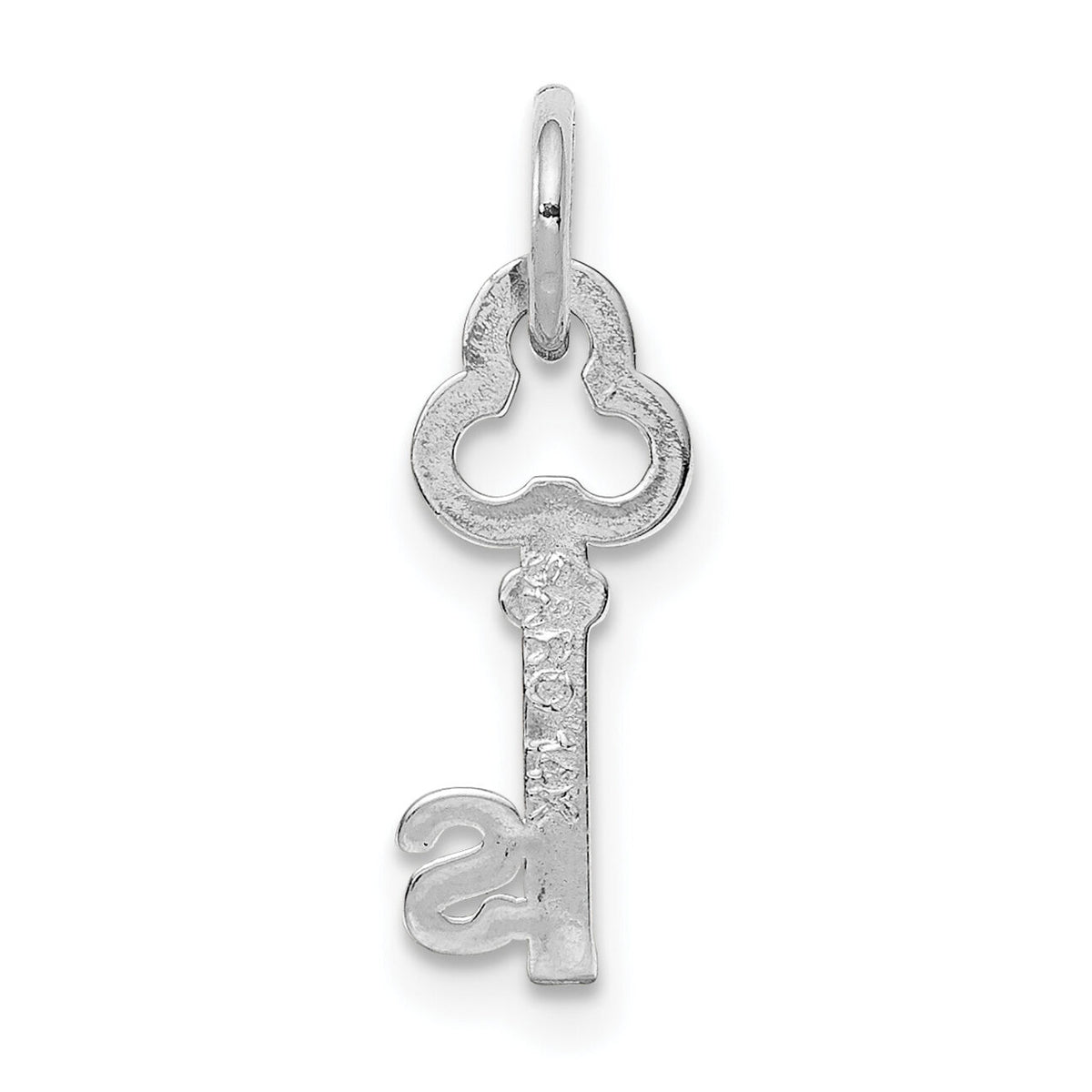 14K White Gold Key Letter S Initial Charm-K3434S