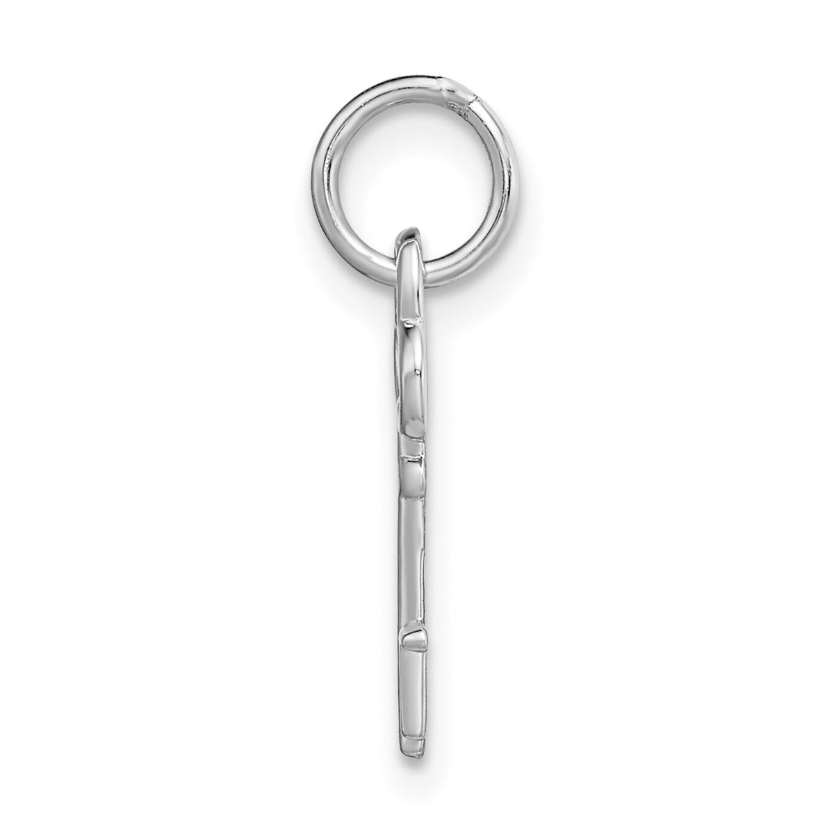 14K White Gold Key Letter T Initial Charm-K3434T