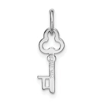 14K White Gold Key Letter T Initial Charm-K3434T