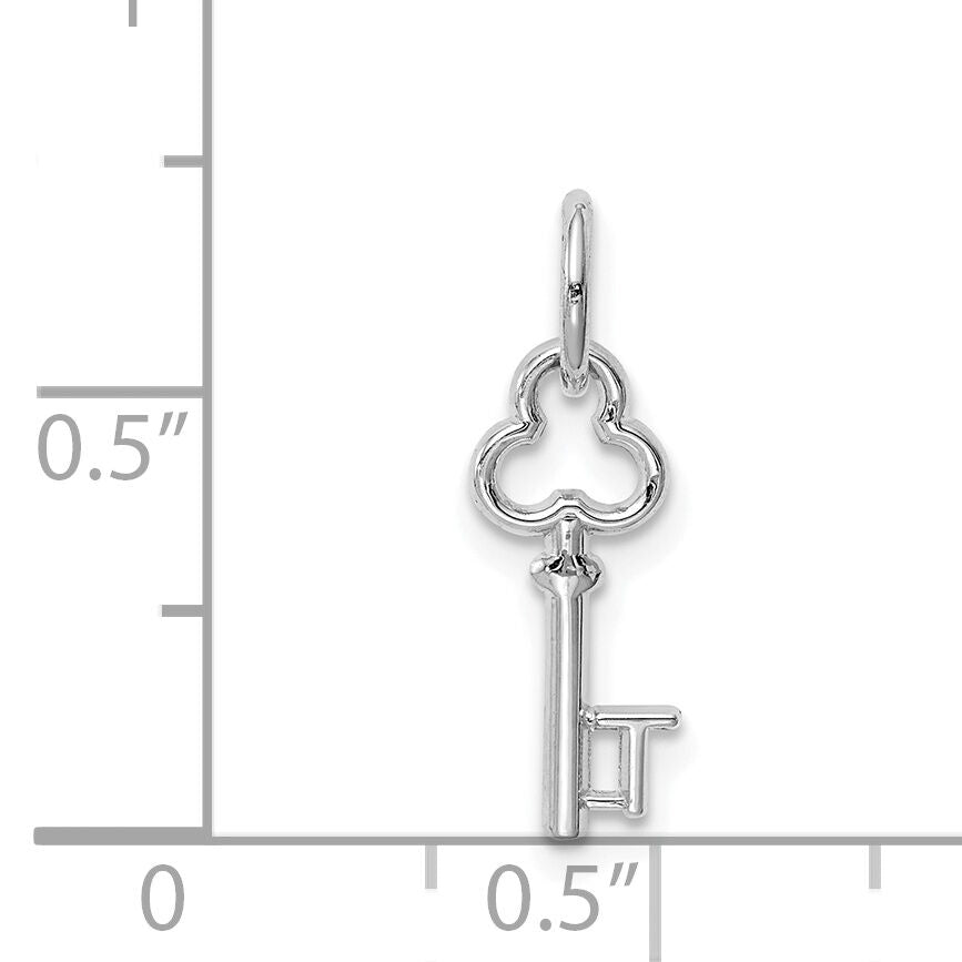 14K White Gold Key Letter T Initial Charm-K3434T