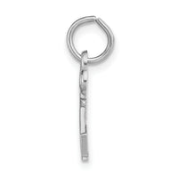14K White Gold Key Letter V Initial Charm-K3434V