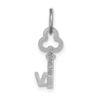 14K White Gold Key Letter V Initial Charm-K3434V
