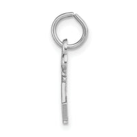 14K White Gold Key Letter W Initial Charm-K3434W