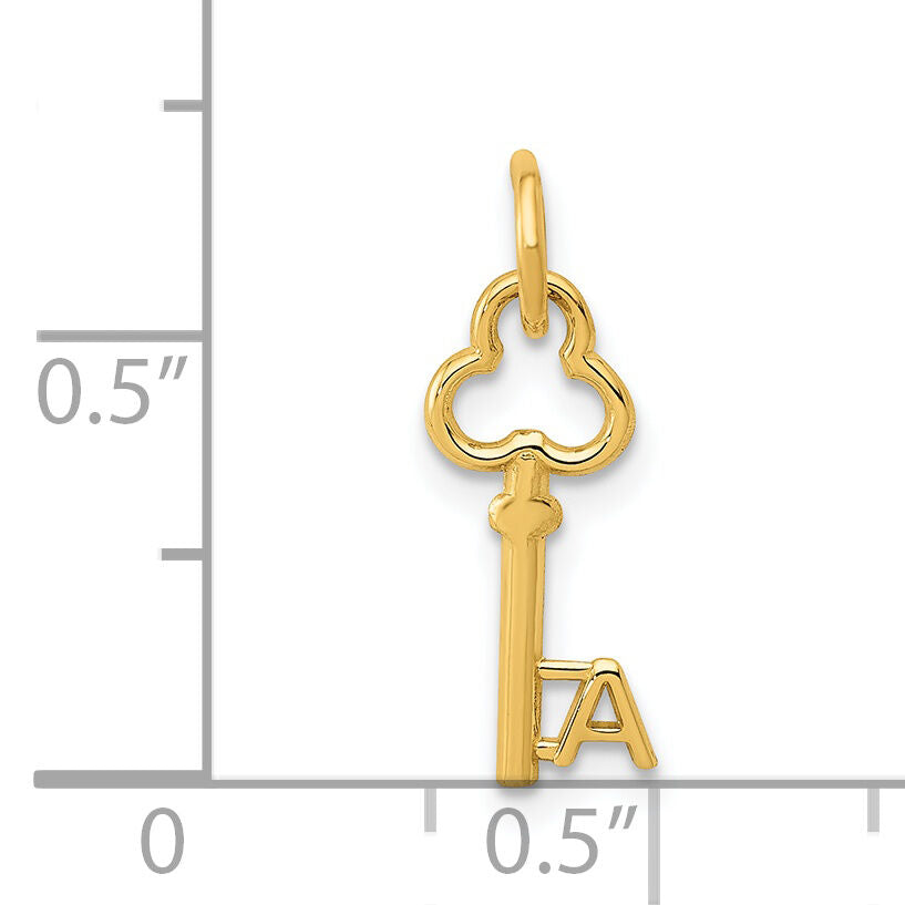 14k Key Letter A Initial Charm-K3442A