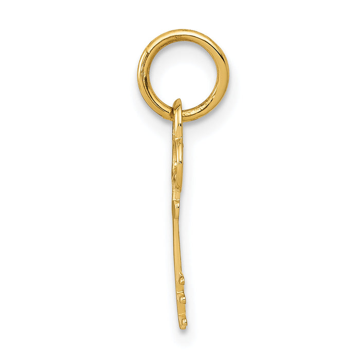 14k Key Letter E Initial Charm-K3442E