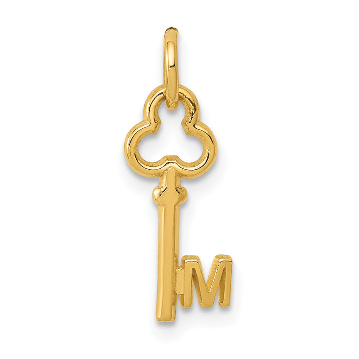 14k Key Letter M Initial Charm-K3442M