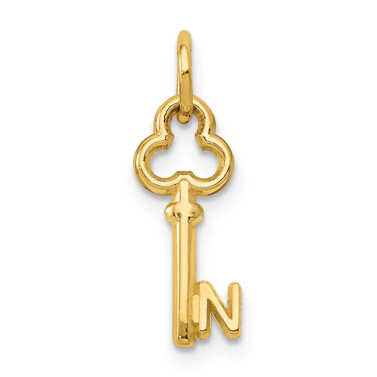 14k Key Letter N Initial Charm-K3442N