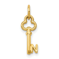 14k Key Letter N Initial Charm-K3442N
