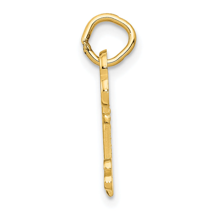 14k Key Letter S Initial Charm-K3442S