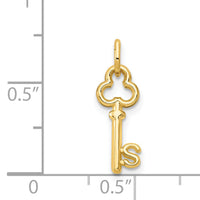 14k Key Letter S Initial Charm-K3442S
