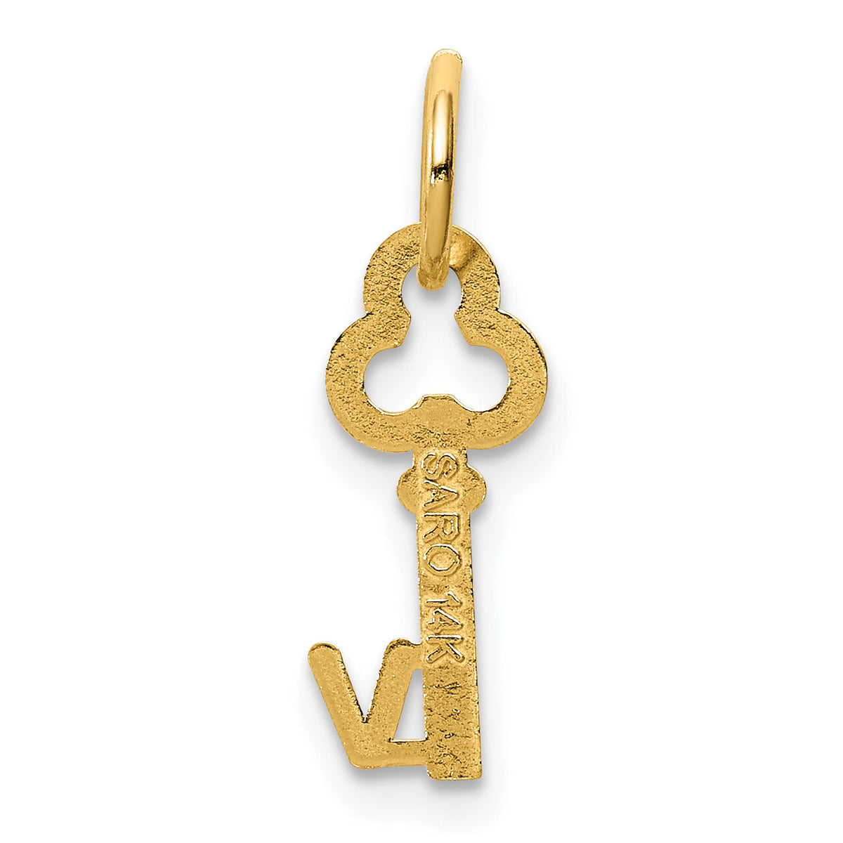 14k Key Letter V Initial Charm-K3442V