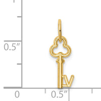 14k Key Letter V Initial Charm-K3442V