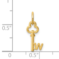 14k Key Letter W Initial Charm-K3442W