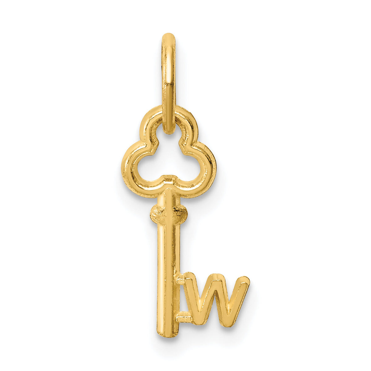 14k Key Letter W Initial Charm-K3442W