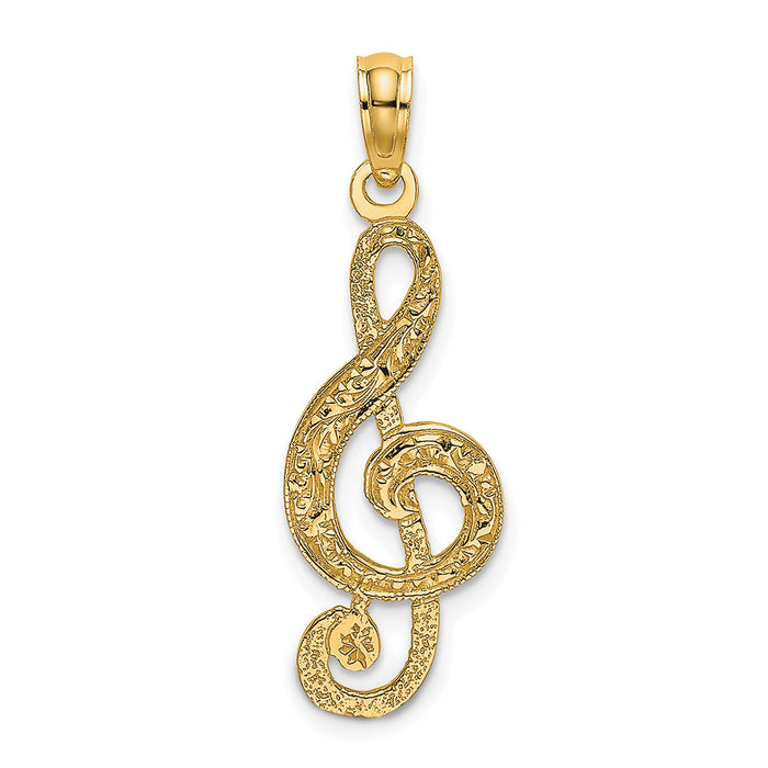 14K Treble Clef Charm-K3499