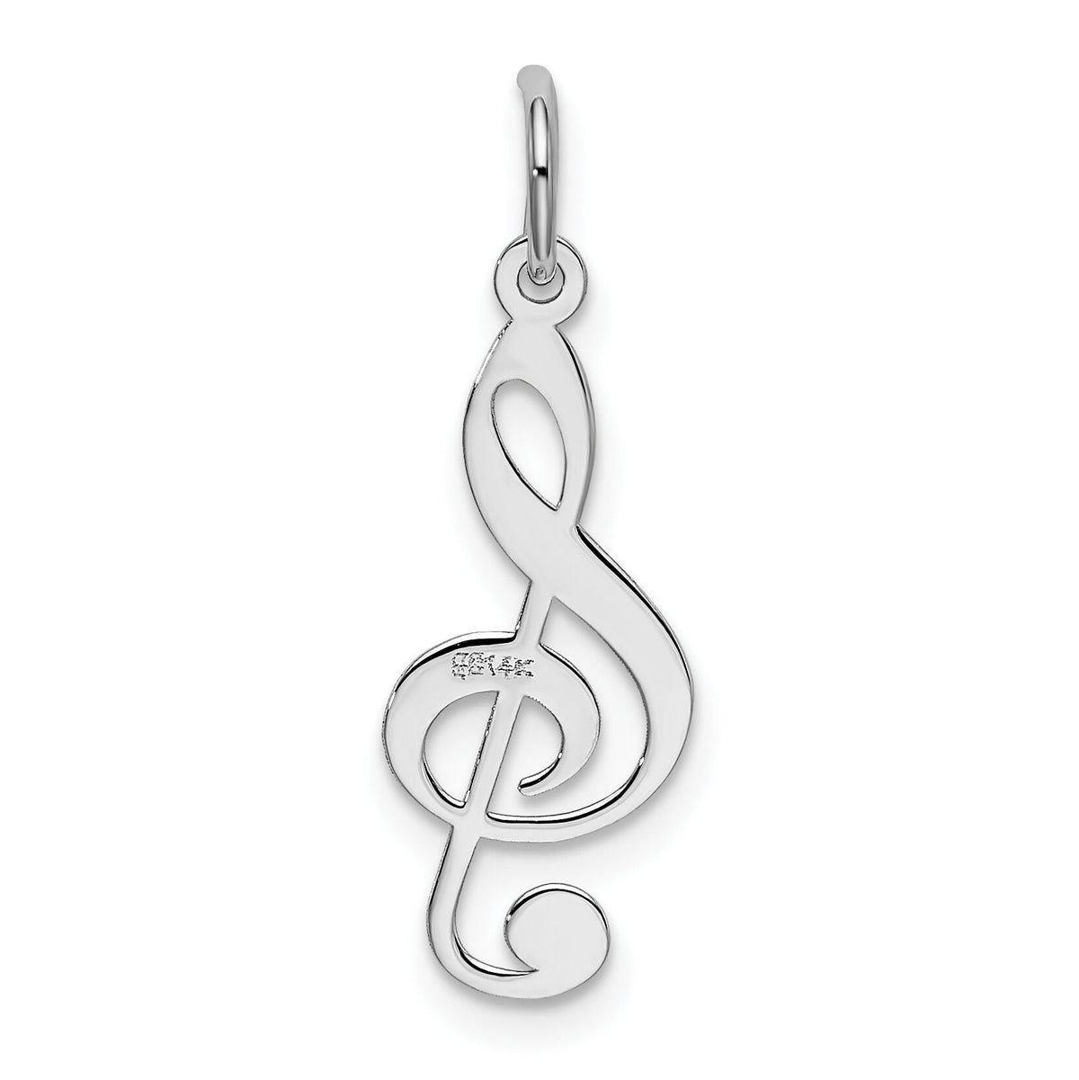 14k White Gold Polished Treble Clef Charm-K3501