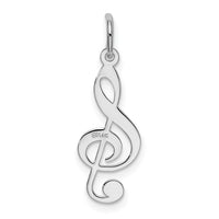 14k White Gold Polished Treble Clef Charm-K3501