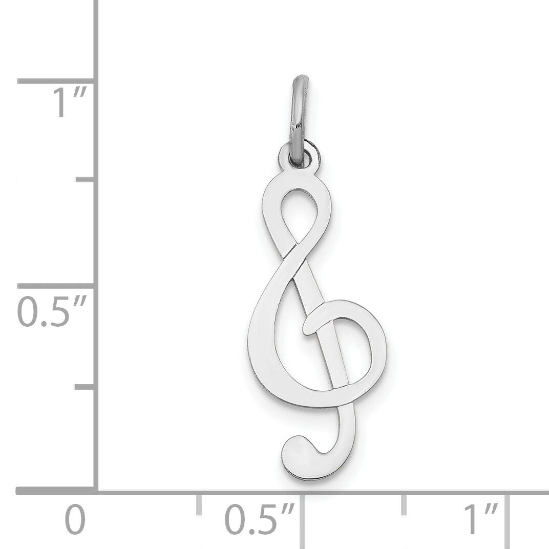 14k White Gold Polished Treble Clef Charm-K3501