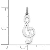 14k White Gold Polished Treble Clef Charm-K3501