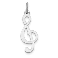 14k White Gold Polished Treble Clef Charm-K3501
