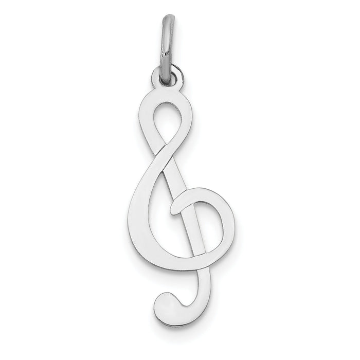 14k White Gold Polished Treble Clef Charm-K3501