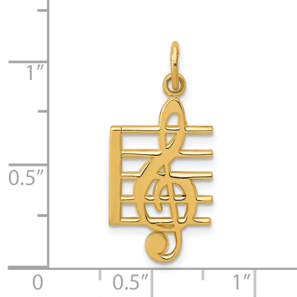 14k Musical Staff Charm-K3503