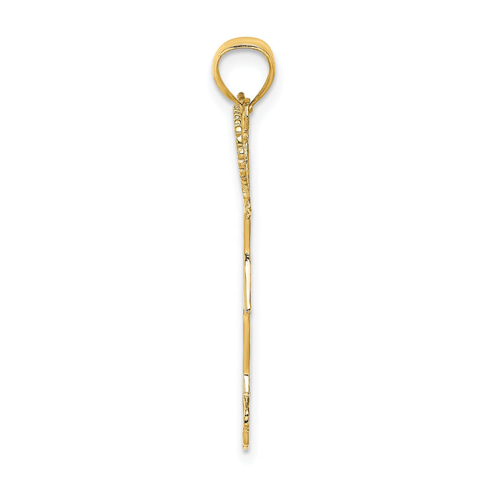 14k Cheerleader w/Pom-Poms Charm-K3523