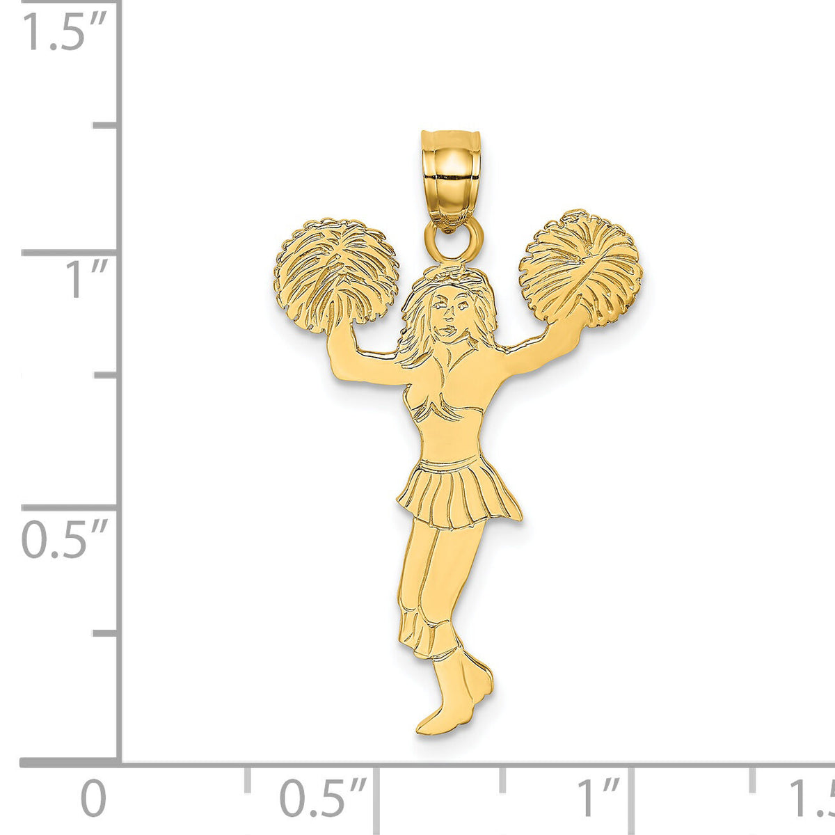 14k Cheerleader w/Pom-Poms Charm-K3523
