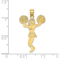 14k Cheerleader w/Pom-Poms Charm-K3523