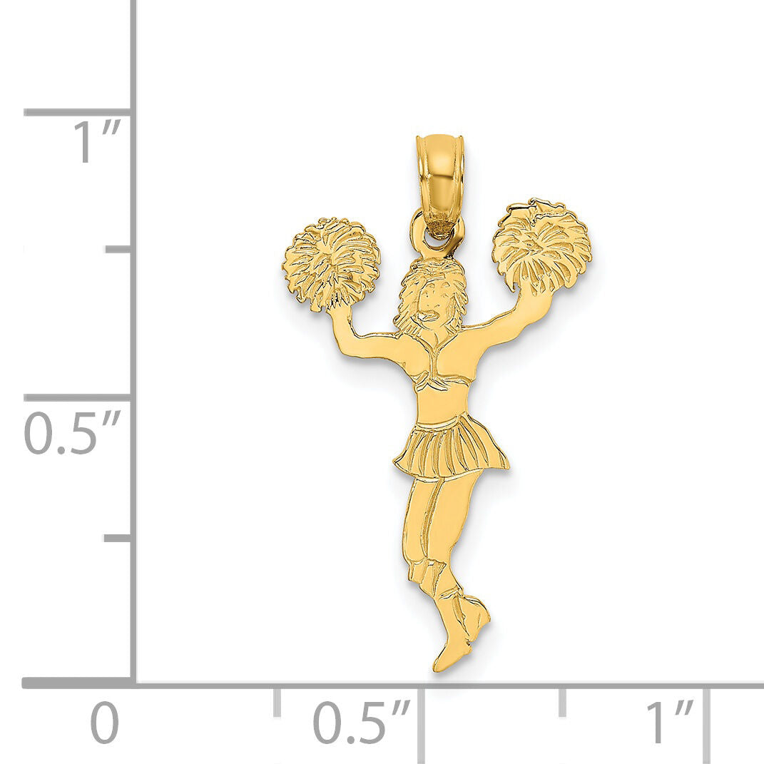 14k Cheerleader with Pom-Poms Charm-K3524