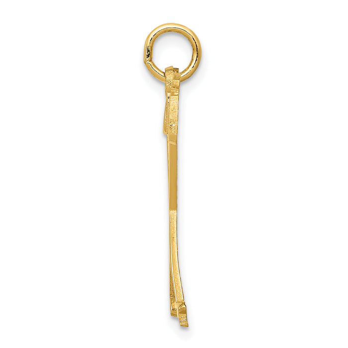 14k Ski Poles Charm-K3542
