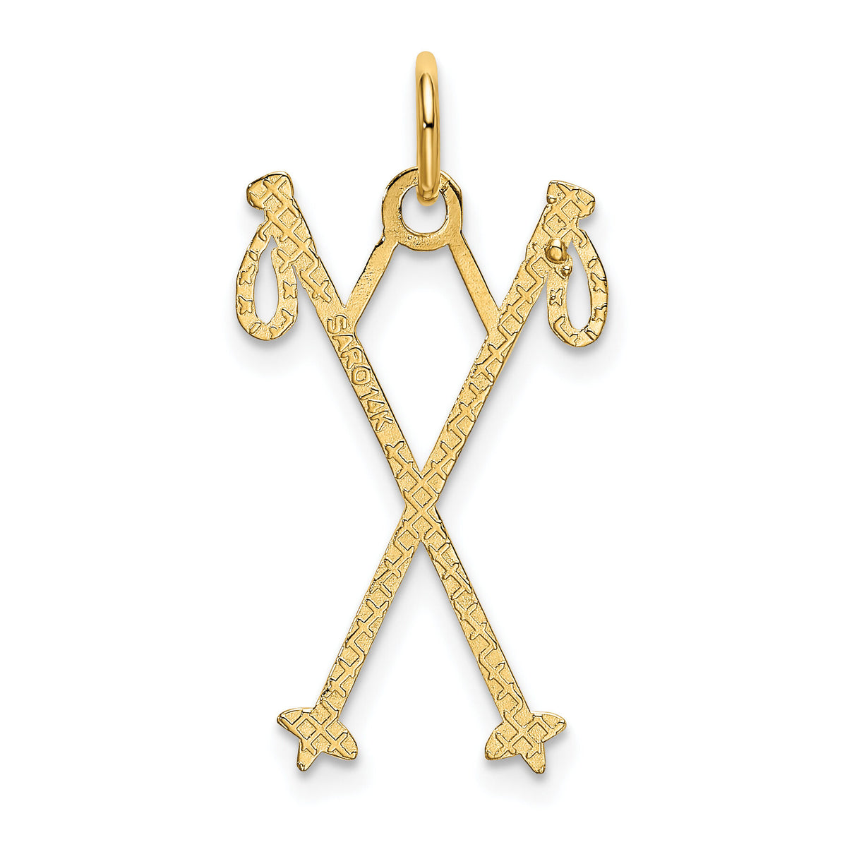 14k Ski Poles Charm-K3542