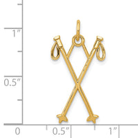 14k Ski Poles Charm-K3542