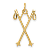 14k Ski Poles Charm-K3542