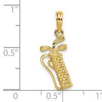 14k Golf Bag w/ Clubs Charm-K3549
