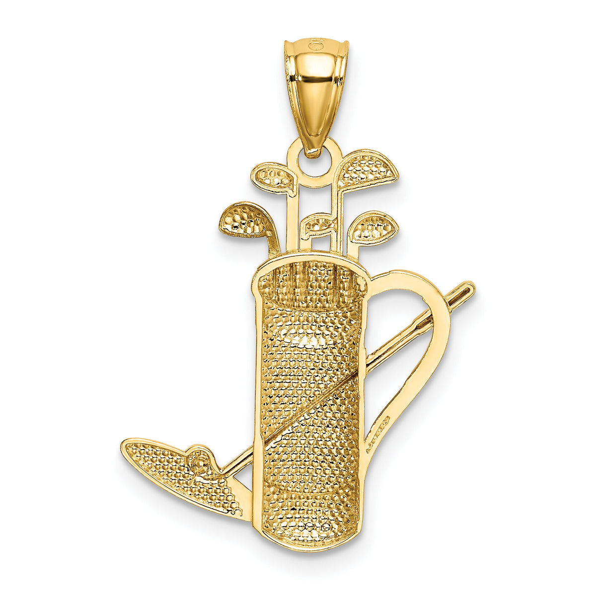 14k and Rhodium Golf Bag Pendant-K3551