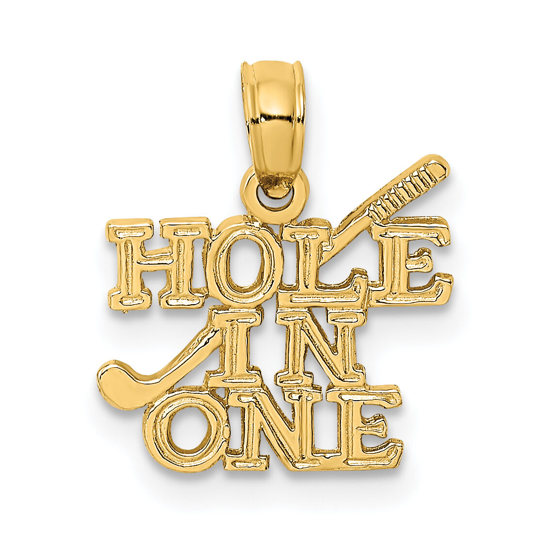 14K HOLE IN ONE w/Golf Club Charm-K3558