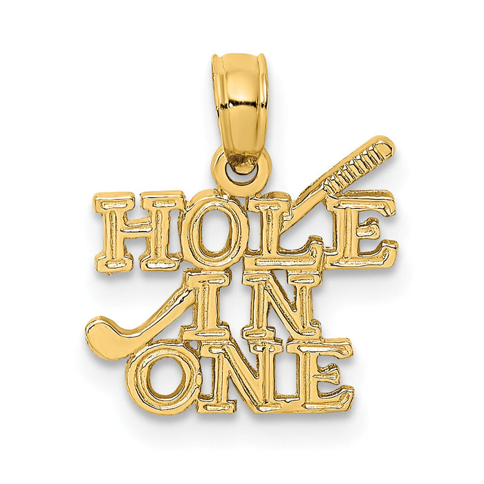 14K HOLE IN ONE w/Golf Club Charm-K3558