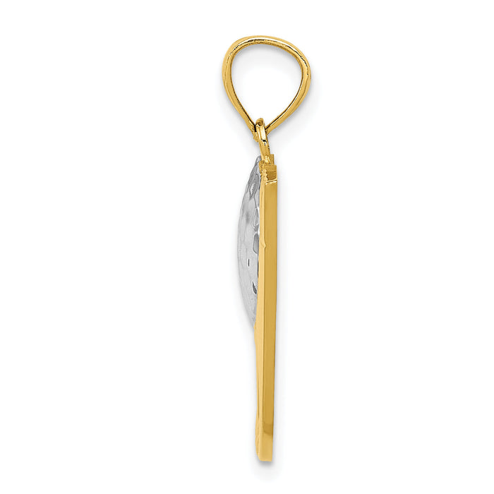14k and Rhodium Golf Pendant-K3560