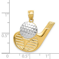 14k and Rhodium Golf Pendant-K3560
