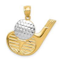 14k and Rhodium Golf Pendant-K3560